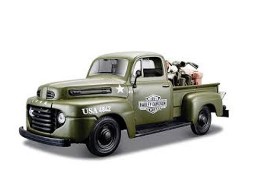 1942 WLA Flathead + 1948 Ford F-1 Pick Up "H-D Motorcycle + Ford Truck Army Olive Green"