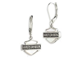 Ohrring "Women's Mother of Pearl Bar & Shield Drop Earrings – Silver"