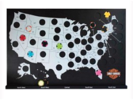 Poker Chip Rahmen 50er "H-D USA Map"