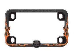 Motorrad Kennzeichenhalter "Skull Flames"