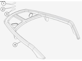 91500108 / 47200970 Pan America OEM Gepäcktrager mit Handlauf