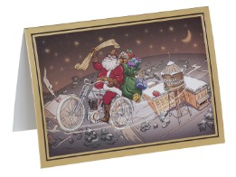 Weihnachtskarte " Biker Santa Holiday Card" 