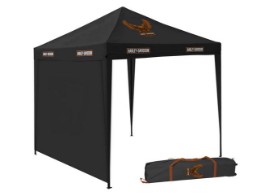 Faltpavillon 3×3 m – Event Pavillon mit Bar & Shield Eagle, schwarz