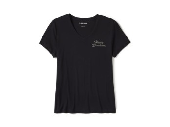 T- Shirt "Rose & Thorn Bling V Neck Tee"