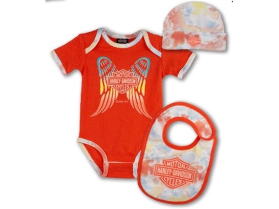 2501115/0-3 MONATE, Baby Girl 3 PC RIB CREEPER, BIB & HA