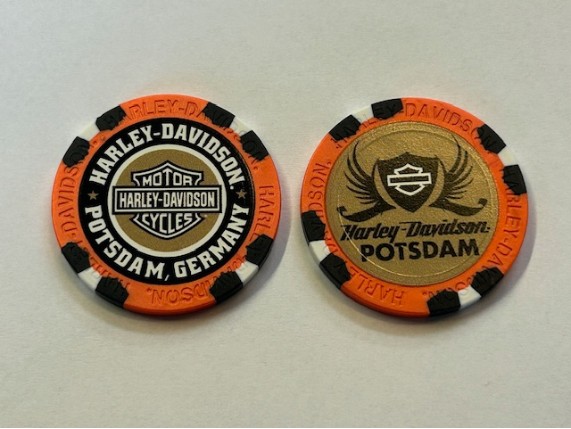 62427, Poker Chip "H-D Potsdam orange"