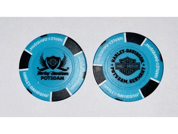 69718, Poker Chip "H-D Potsdam Aqua Blau"