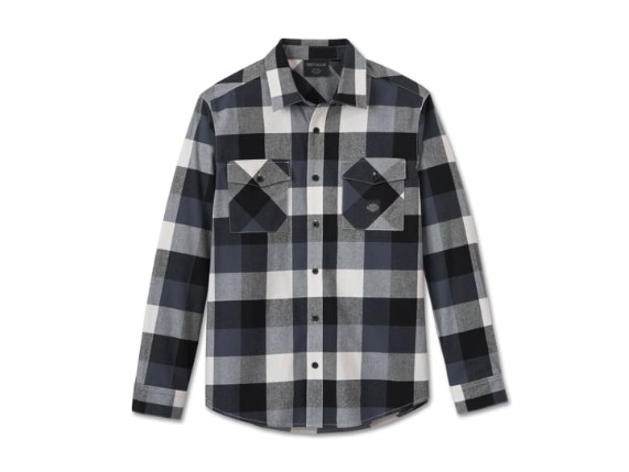 96031-25VM/000M, SHIRT-WOVEN,BLACK/LIGHT BLUE P