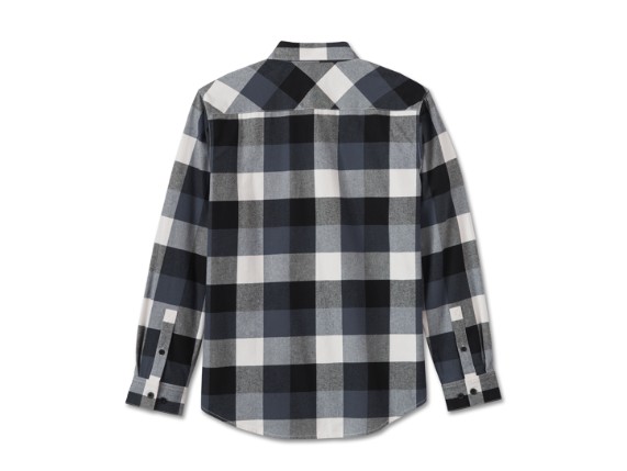 96031-25VM/000M, SHIRT-WOVEN,BLACK/LIGHT BLUE P