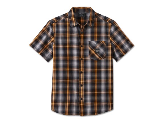 96046-25VM/000M, SHIRT-WOVEN,BLACK/GREY PLAID
