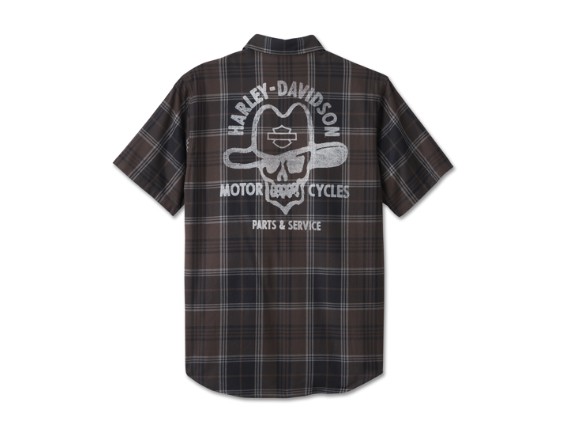 96146-25VM/000M, SHIRT-WOVEN,BLACK/BROWN PLAID