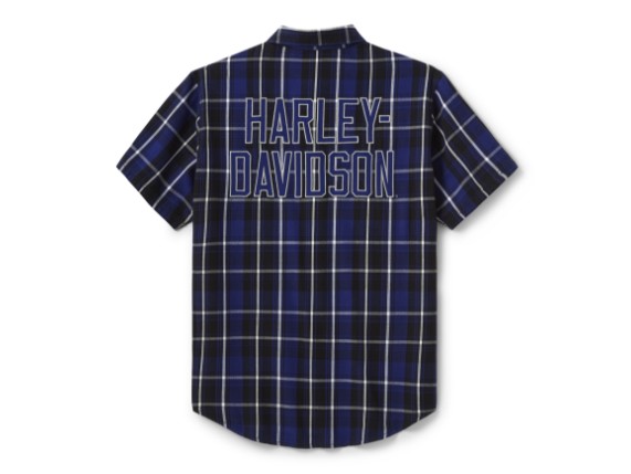 96188-26VM/000M, SHIRT-WOVEN,DARK BLUE/OFF WHIT