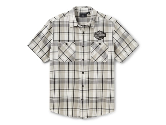 96189-26VM/000M, SHIRT-WOVEN,OFF WHITE/LIGHT GR