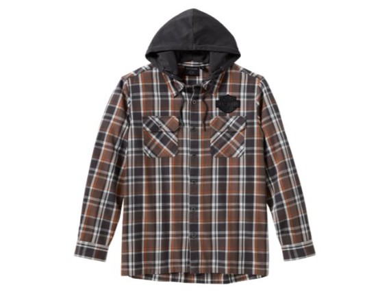 96215-26VM/000M, SHIRT-WOVEN,WARM GREY/DARK GRE