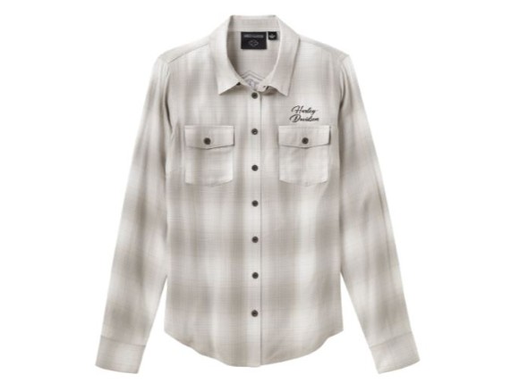 96274-26VW/000S, SHIRT-WOVEN,LIGHT GREY/BLUE PL