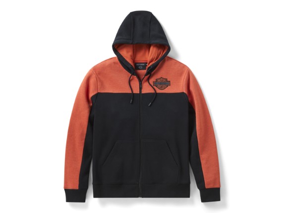 96282-26VM/000M, HOODIE-KNIT,BLACK/ORANGE
