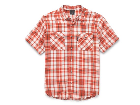 96399-22VM/000M, SHIRT-WOVEN,ORANGE PLAID
