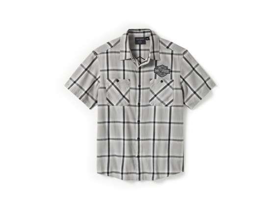 96404-25VM/000M, SHIRT-WOVEN,LIGHT GREY/DARK GR