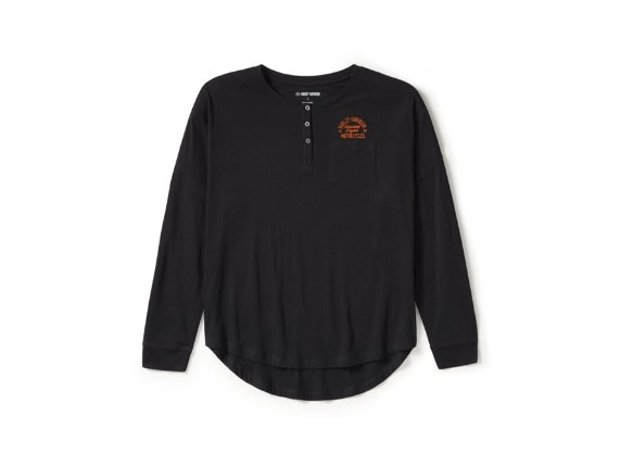 96431-25VW/002S, HENLEY-KNIT,BLACK