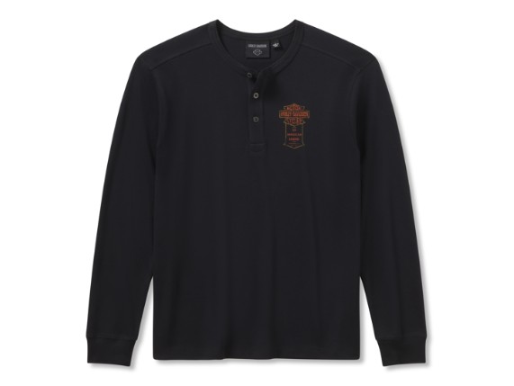 96466-26VM/000M, HENLEY-KNIT,BLACK