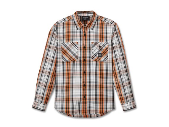 96469-24VM/000M, SHIRT-WOVEN,ORANGE PLAID