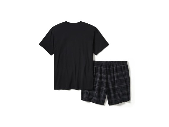 96469-25VM/000M, PAJAMA SET-KNIT/WOVEN,BLACK