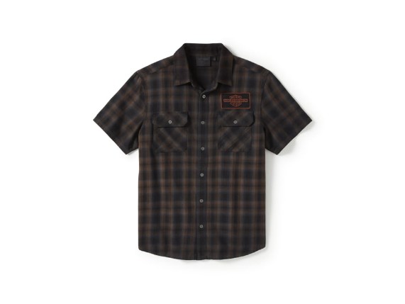 96503-25VM/000M, SHIRT-WOVEN,BLACK/TAN PLAID