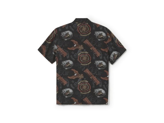 96509-25VM/000M, SHIRT-WOVEN,BLACK ALOHA PRINT