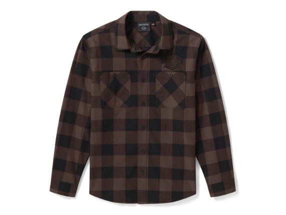 96535-26VM/000M, SHIRT-WOVEN,BROWN/BLACK PLAID