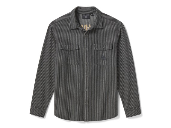 96537-26VM/000M, SHIRT-WOVEN,BLACK STRIPE