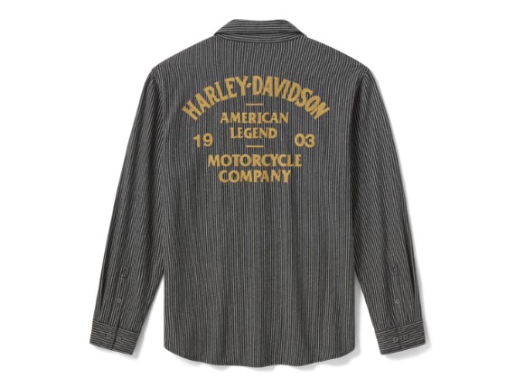 96537-26VM/000M, SHIRT-WOVEN,BLACK STRIPE