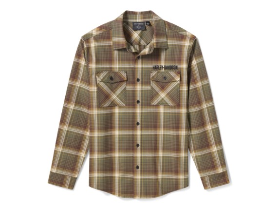 96539-26VM/000M, SHIRT-WOVEN,GREEN/BLACK PLAID