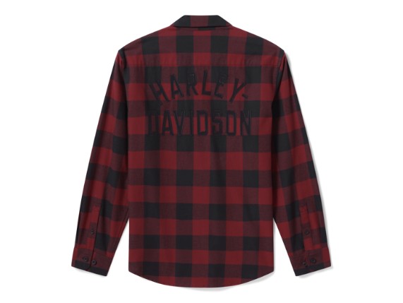 96543-26VM/000M, SHIRT-WOVEN,DARK RED/BLACK