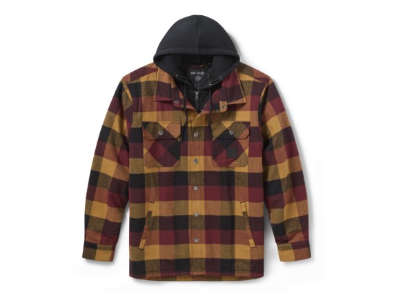 96559-26VM/000M, SHIRT JACKET-WOVEN,BROWN/BLACK
