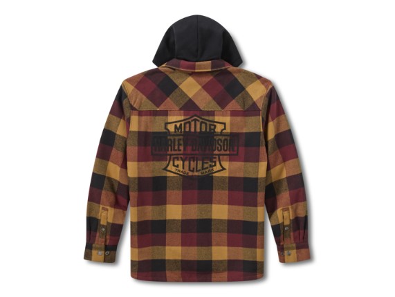 96559-26VM/000M, SHIRT JACKET-WOVEN,BROWN/BLACK
