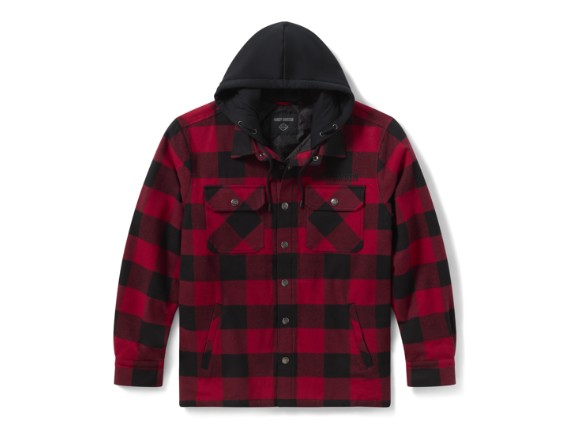 96562-26VM/000M, SHIRT JACKET-WOVEN,DARK RED/BL