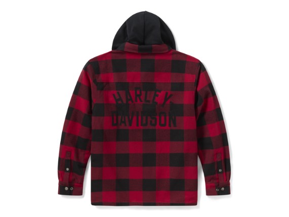 96562-26VM/000M, SHIRT JACKET-WOVEN,DARK RED/BL