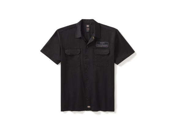 96574-25VM/000S, SHIRT-DICKIES,WOVEN,EAGLE,BLAC