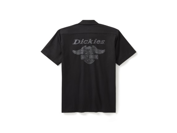 96574-25VM/000S, SHIRT-DICKIES,WOVEN,EAGLE,BLAC