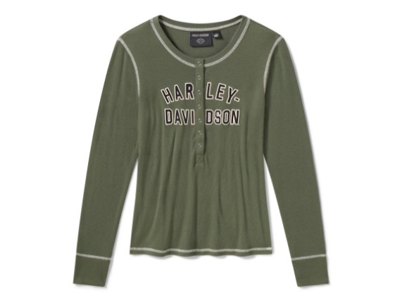 96645-26VW/000S, HENLEY-KNIT,GREEN