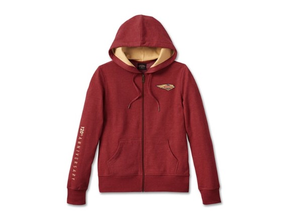 96666-23VW/000S, HOODIE-120TH,KNIT,RED HEATHER