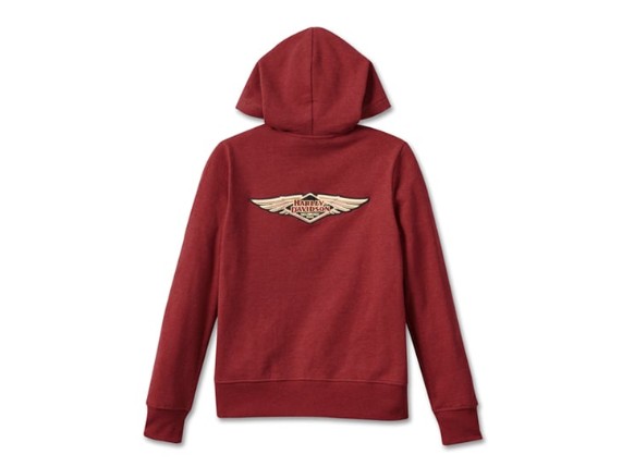 96666-23VW/000S, HOODIE-120TH,KNIT,RED HEATHER