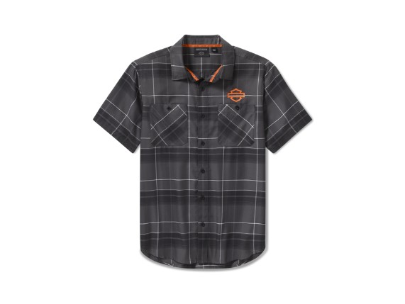 96735-25VM/000M, SHIRT-WOVEN,GREY/BLACK PLAID