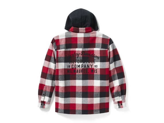 96807-25VM/000M, SHIRT JACKET-WOVEN,RED/BLACK P