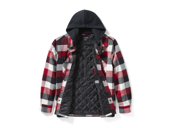 96807-25VM/000M, SHIRT JACKET-WOVEN,RED/BLACK P