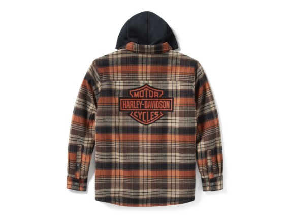 96808-25VM/000M, SHIRT JACKET-WOVEN,BLACK/BROWN