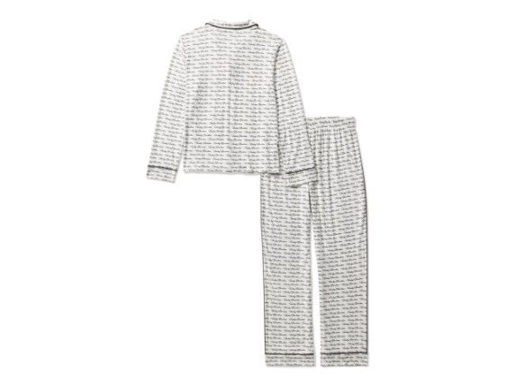 96828-25VW/002S, PAJAMA SET-KNIT,OFF WHITE/BLAC
