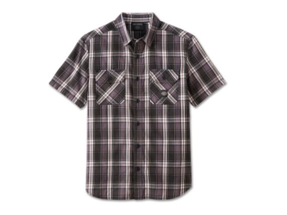 96851-23VM/000M, SHIRT-WOVEN,BLACK PLAID