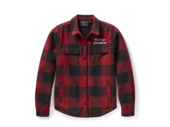 96854-25VW/000S, SHIRT JACKET-WOVEN,RED/BLACK P