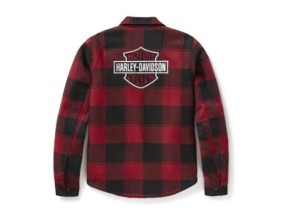 96854-25VW/000S, SHIRT JACKET-WOVEN,RED/BLACK P
